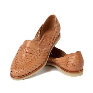 Leather Authentic Mexican Huaraches Tanned Natural Tone Flats COLONIAL Style